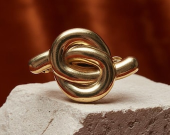 Fermaglio per capelli con nodo dorato: fermaglio in metallo di lusso, elegante accessorio per capelli