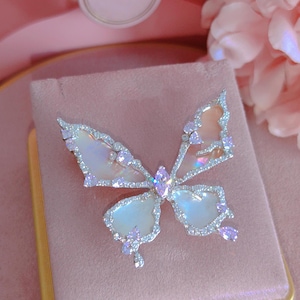 Silver Butterfly Brooch and Pendant | Multifunction Jewelry | Mother of Pearl Brooch | Spring Jewelry | Elegant Gift for Her | Gift Guide
