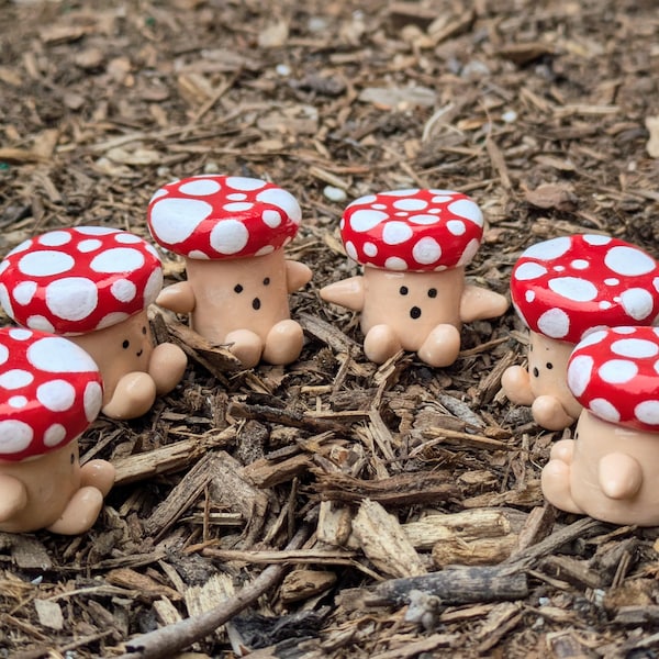 mushroom polymer clay desk friend
