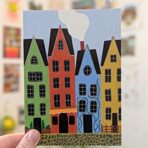 colorful houses art print