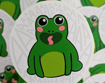 anxious froggy screaming sticker