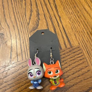 Handmade Disney doorables “zootopia” Judy hopps and nick wilde earrings