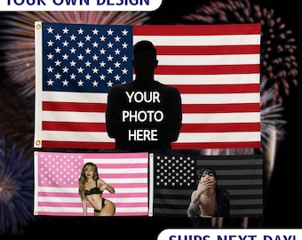 Custom American Flag Tapestry: Personalized Photo, Logo - 3x5 Ft