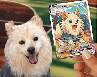 turn your pet into a pokemon card Personalized Pet as Pokemon Card, Turn Your Pet Into a Pokemon, Custom Photo Anime Card, Gift for Him, Gift for Her, Pet Lover Gift Cat Gift