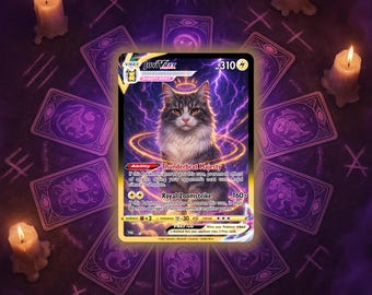 Custom Pet VMAX Card - Personalisierte Aluminium-Sammelkarte, magisches Tarot-Thema