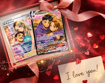 Tarjeta metálica de pareja de anime personalizada: Caja de regalo de San Valentín