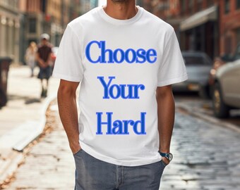 Koszulka motywacyjna „Choose Your Hard” Comfort Colors, styl vintage, z grafiką