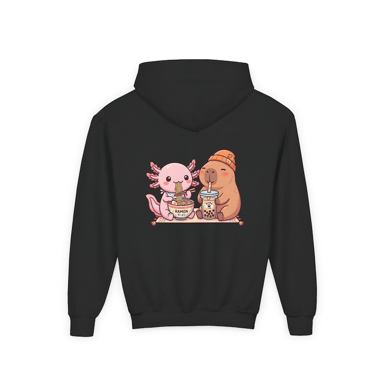 Kawaii kids sweatshirt bubble tea ramen animal illustration