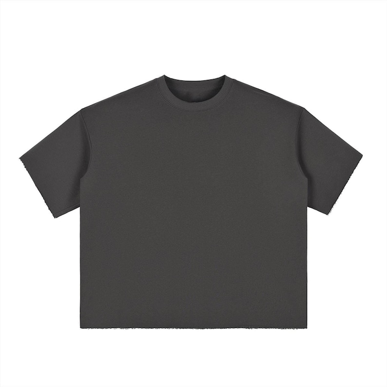 Blank Boxy Half-Sleeve Raw-Edge T-Shirt, Project t-shirt, Boxy Art tee, Muscle Shirt