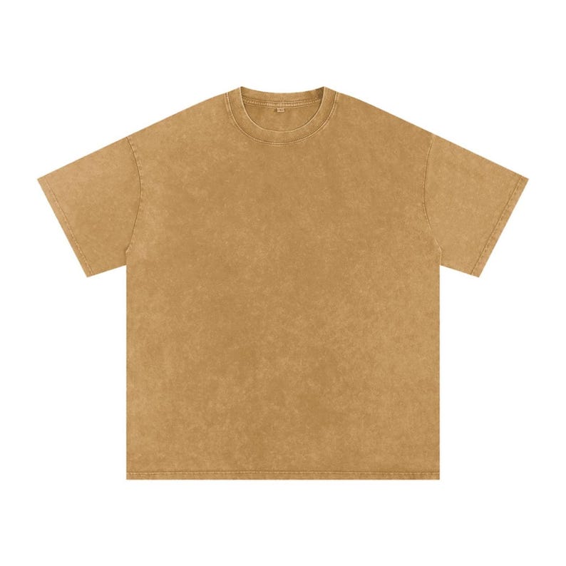 Light Brown Blank Acid Wash Oversize T-Shirt - 250 GSM |Vintage Oversized Acid Wash Tee – Heavyweight 250 GSM Shirt |Unisex Acid Wash T-Shirt