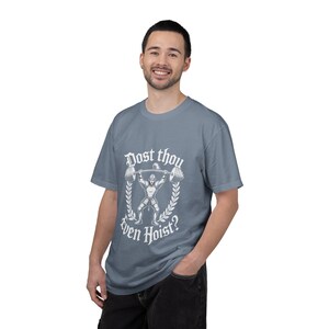 Dost Thou Even Hoist? T-Shirt | Vintage Weightlifter Graphic Tee, Oversized, Mens, Womens