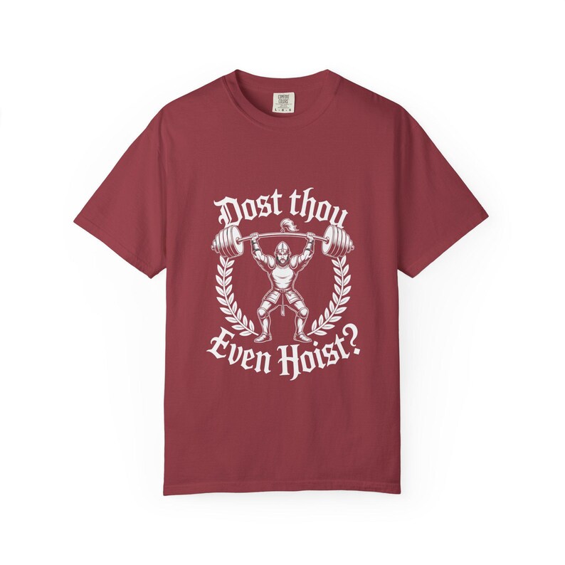 Dost Thou Even Hoist? T-Shirt | Vintage Weightlifter Graphic Tee, Oversized, Mens, Womens