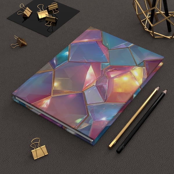Geometrisch hardcover dagboek, felgekleurd notitieboek, studentencadeau