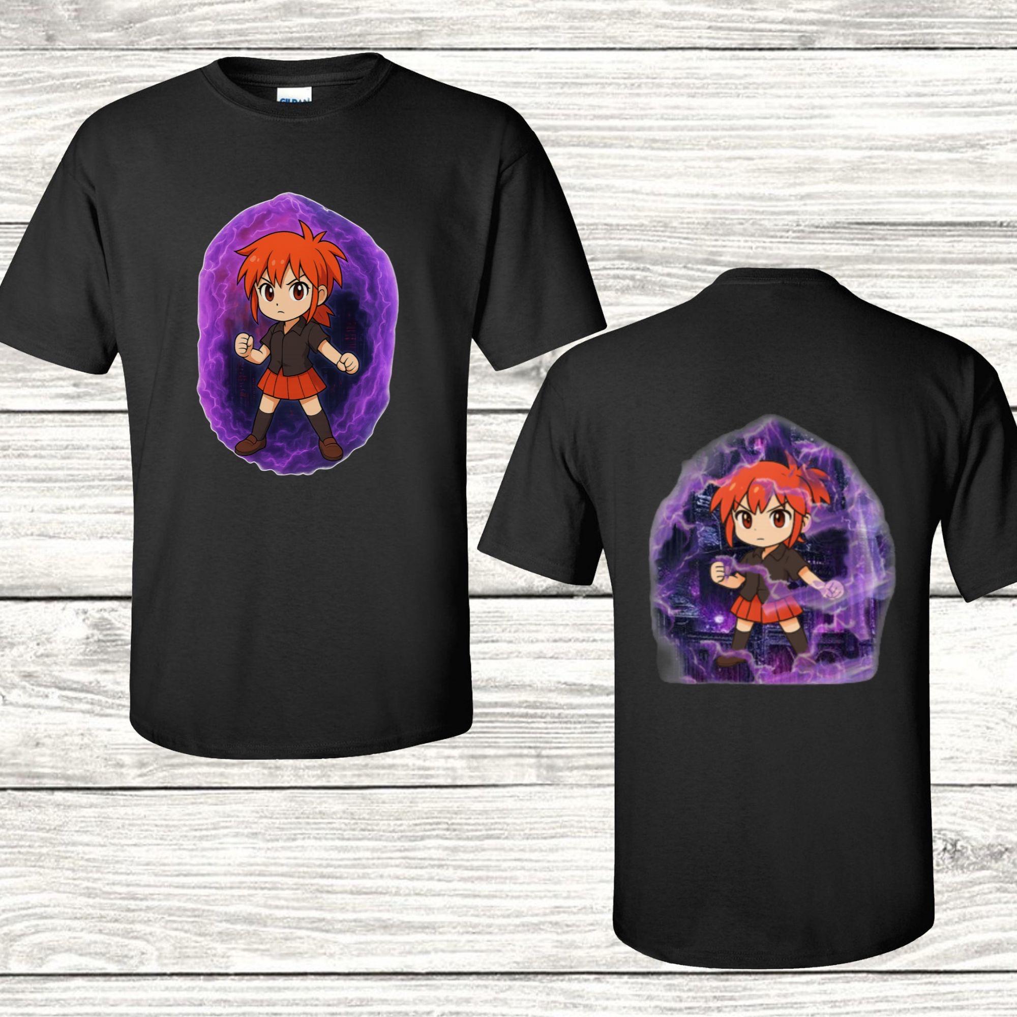 アニメTシャツ、パープルパワーマンガTシャツ、かわいいコスプレオタク