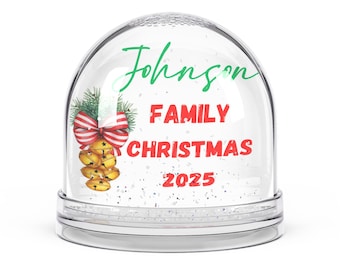 Gepersonaliseerde familiekerstsneeuwbol, gepersonaliseerd aandenken