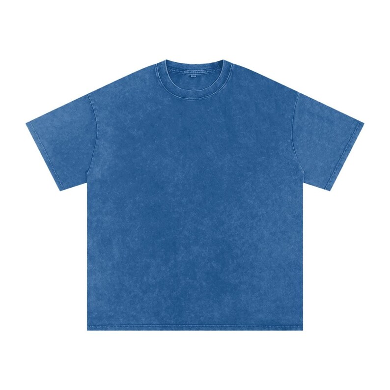 Blue Blank Acid Wash Oversize T-Shirt - 250 GSM |Vintage Oversized Acid Wash Tee – Heavyweight 250 GSM Shirt |Unisex Acid Wash T-Shirt