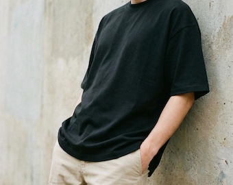 Heavyweight Cotton Drop Shoulder T-Shirt, Loose Fit Unisex Tee, Mens, Womens