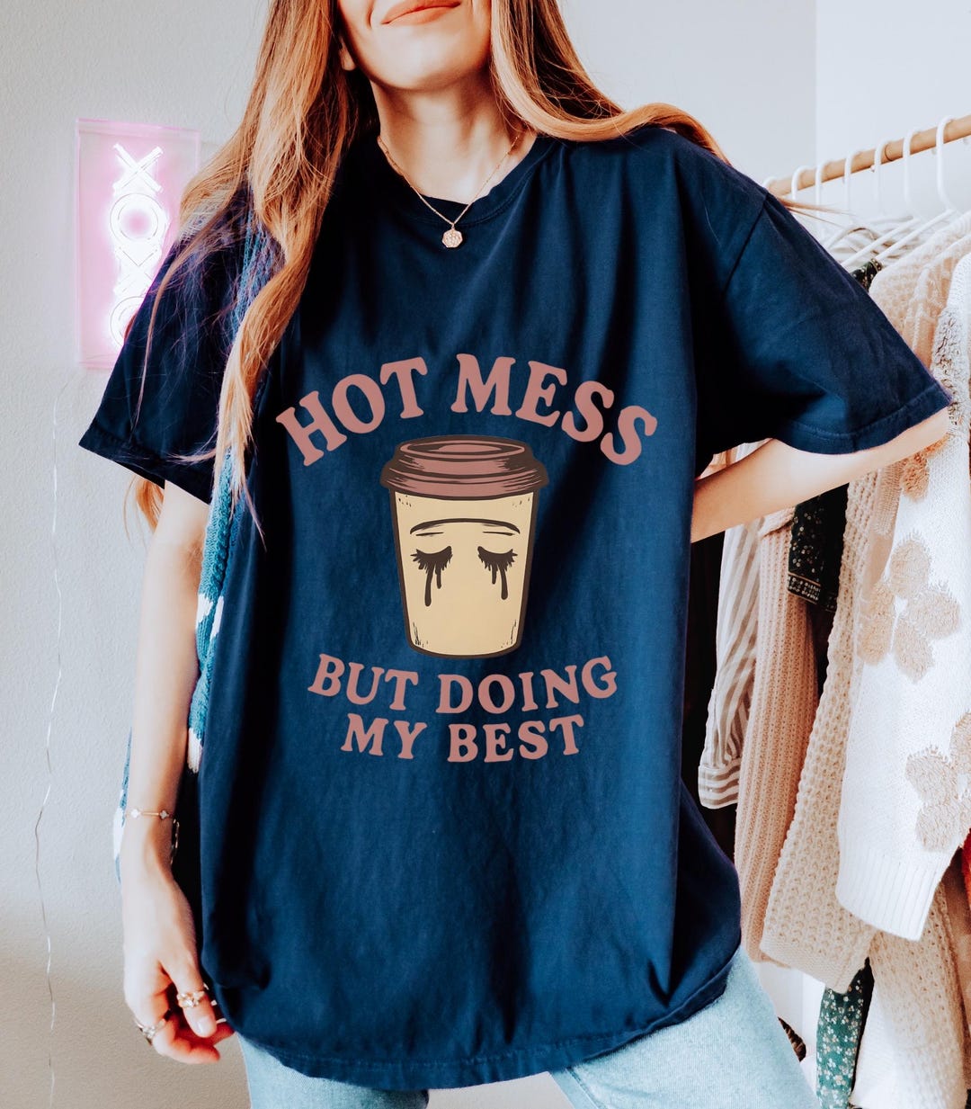 Hot Mess Comfort Colors Tee | Funny Relatable Graphic T-shirt