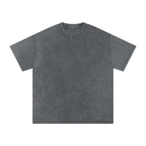 Grey Blank Acid Wash Oversize T-Shirt - 250 GSM |Vintage Oversized Acid Wash Tee – Heavyweight 250 GSM Shirt |Unisex Acid Wash T-Shirt