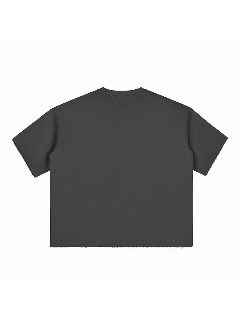 Blank Boxy Half-Sleeve Raw-Edge T-Shirt, Project t-shirt, Boxy Art tee, Muscle Shirt