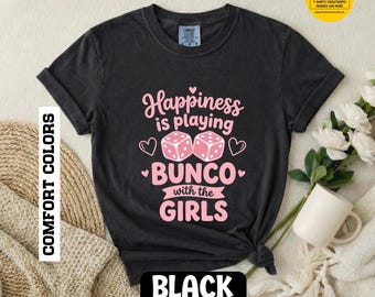 Bunco Shirt Frauen, Glück spielt Bunco mit dem Mädchen T-Shirt, Bunco Nacht Shirt, Bunco Gruppengeschenk, Würfelspiel Nacht T-Shirt, Bunco Party