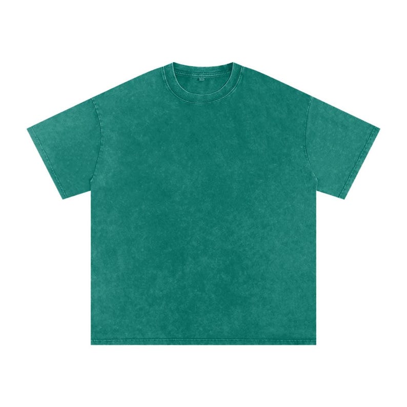 Dark Green Blank Acid Wash Oversize T-Shirt - 250 GSM |Vintage Oversized Acid Wash Tee – Heavyweight 250 GSM Shirt |Unisex Acid Wash T-Shirt