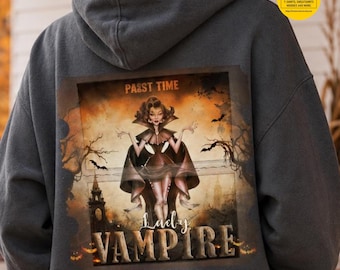 Vintage Vampire Movie Ticket Hoodie, Unisex Halloween T Shirt, Cute Fall Spooky Tee, Cute Vampire Hoodies, Vampire Halloween Sweartshirt