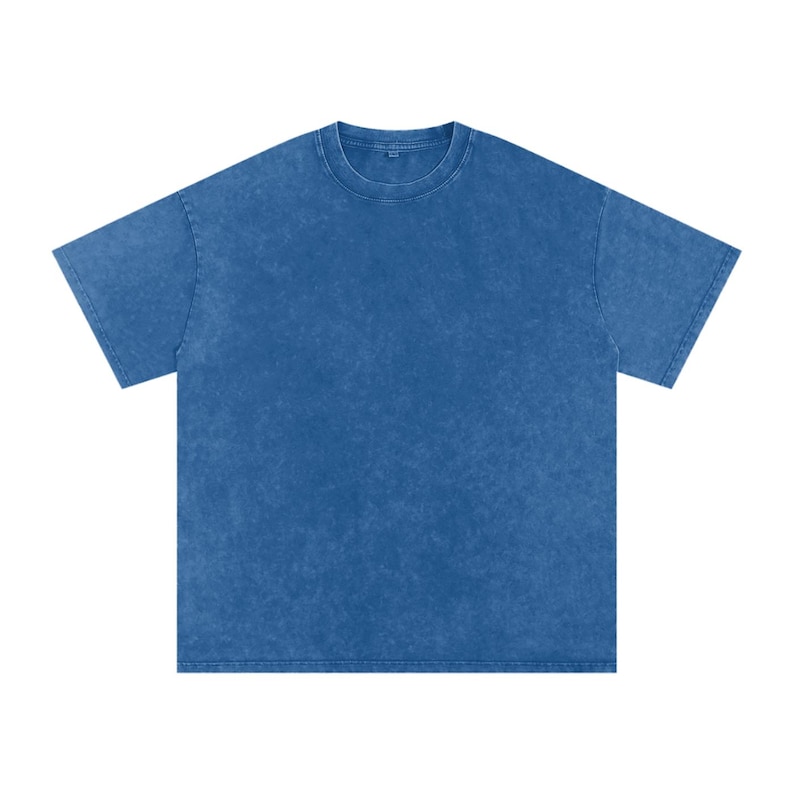 Blue Blank Acid Wash Oversize T-Shirt - 250 GSM |Vintage Oversized Acid Wash Tee – Heavyweight 250 GSM Shirt |Unisex Acid Wash T-Shirt