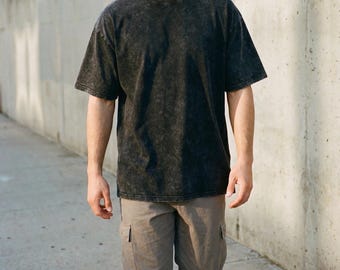 Custom Acid Wash Oversized T Shirt, Personalized 250 GSM Heavyweight Unisex Tee