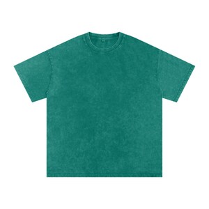 Green Blank Acid Wash Oversize T-Shirt - 250 GSM |Vintage Oversized Acid Wash Tee – Heavyweight 250 GSM Shirt |Unisex Acid Wash T-Shirt