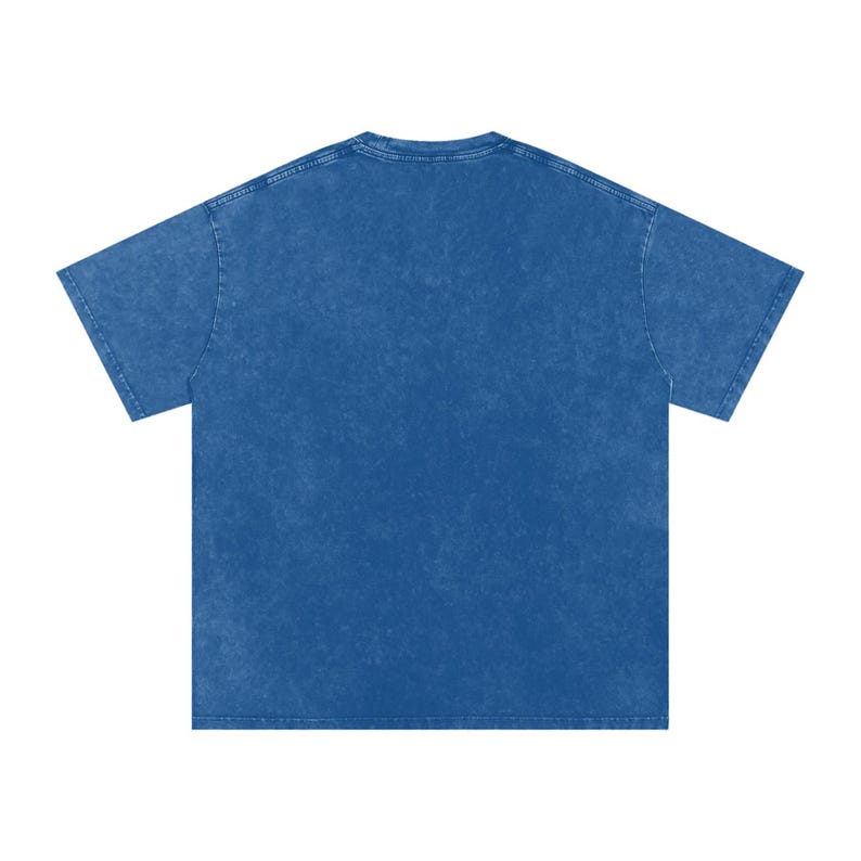 Blue Blank Acid Wash Oversize T-Shirt - 250 GSM |Vintage Oversized Acid Wash Tee – Heavyweight 250 GSM Shirt |Unisex Acid Wash T-Shirt