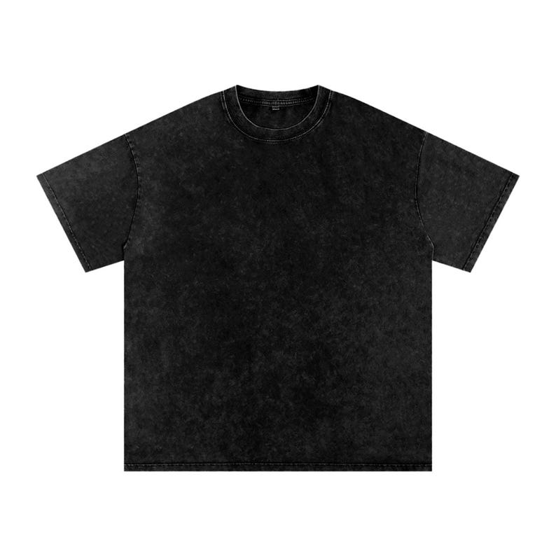Black Blank Acid Wash Oversize T-Shirt - 250 GSM |Vintage Oversized Acid Wash Tee – Heavyweight 250 GSM Shirt |Unisex Acid Wash T-Shirt