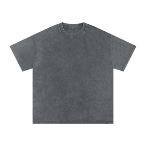 Pirate Grey Blank Acid Wash Oversize T-Shirt - 250 GSM |Vintage Oversized Acid Wash Tee – Heavyweight 250 GSM Shirt |Unisex Acid Wash T-Shirt