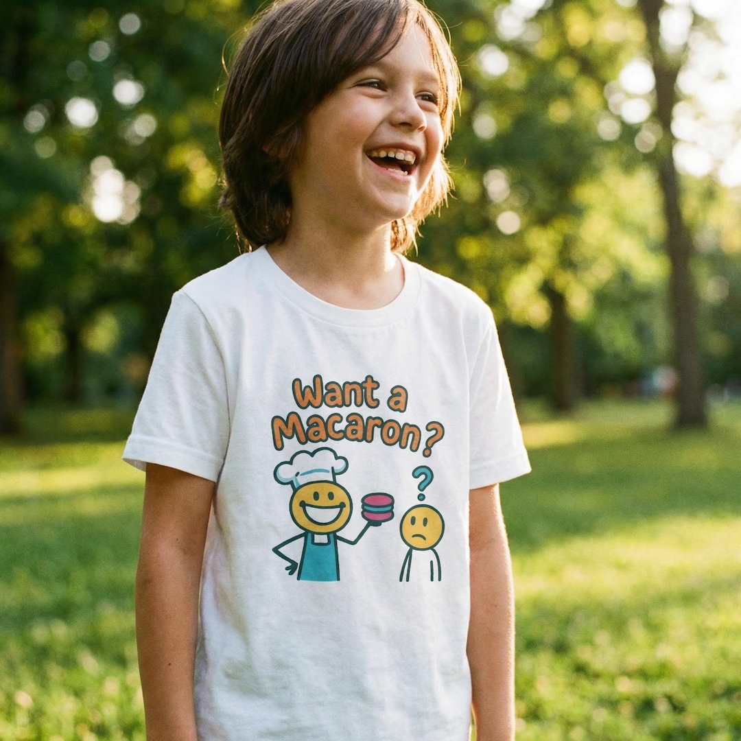 Kids Want a Macaron Meme T-shirt - Funny Food Joke Tee, Unisex Kids, T ...