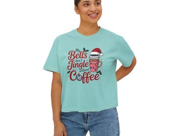 Coffee lover graphic tee, vintage style, women's short-sleeve cotton shirt, holiday design, casual everyday top