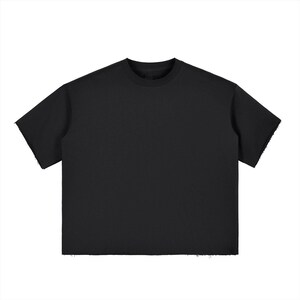 Blank Boxy Half-Sleeve Raw-Edge T-Shirt, Project t-shirt, Boxy Art tee, Muscle Shirt