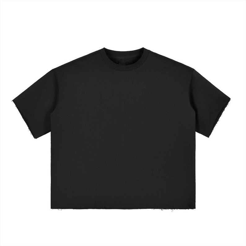 Blank Boxy Half-Sleeve Raw-Edge T-Shirt, Project t-shirt, Boxy Art tee, Muscle Shirt