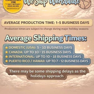 Puede incluir: Gr&aacute;fico promocional de Teninoventures Store, que anuncia env&iacute;os a todo el mundo. Incluye un tiempo medio de producci&oacute;n de 1-5 d&iacute;as laborables. Tiempos de env&iacute;o: 5-10 d&iacute;as laborables para EE. UU., hasta 10-15 para Canad&aacute; y hasta 10-18 a nivel internacional.