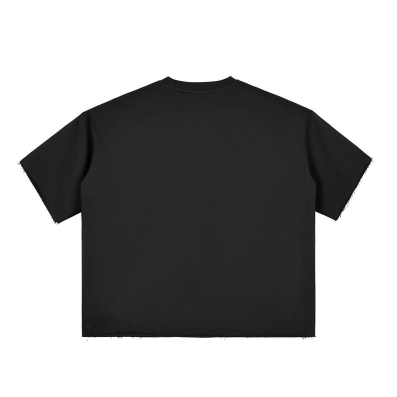 Blank Boxy Half-Sleeve Raw-Edge T-Shirt, Project t-shirt, Boxy Art tee, Muscle Shirt