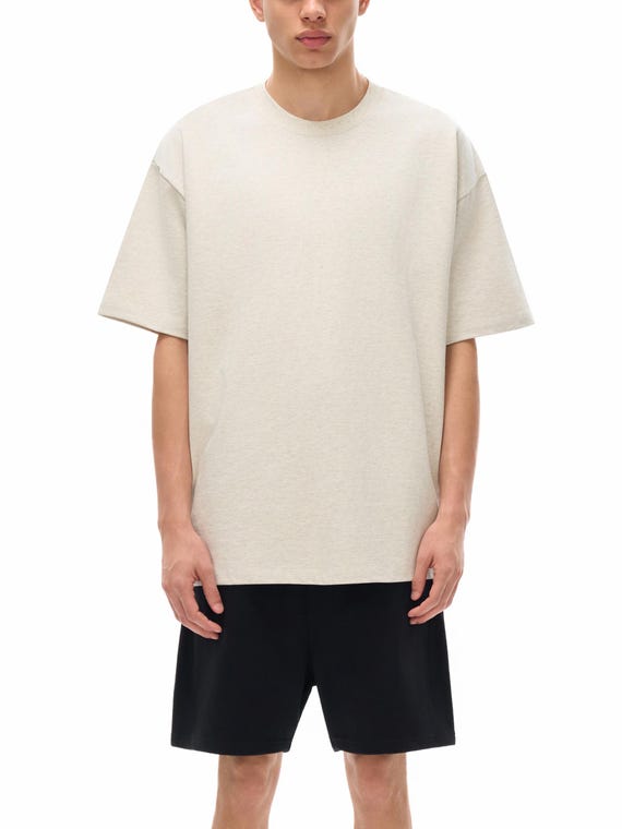 Personalized Heavyweight Drop Shoulder T-Shirt, Premium Oversized Unisex Cotton Tee, Boxy Streetwear Shirt, 425 GSM Tee