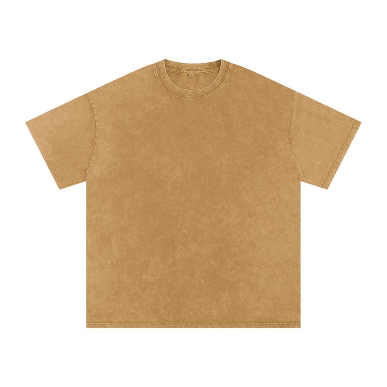Brown Blank Acid Wash Oversize T-Shirt - 250 GSM |Vintage Oversized Acid Wash Tee – Heavyweight 250 GSM Shirt |Unisex Acid Wash T-Shirt