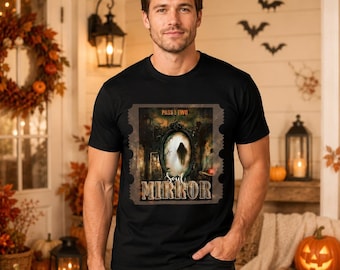 Camiseta de Halloween con espejo de terror vintage, camiseta gráfica retro de película de miedo