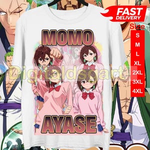 ヴィンテージデザインの綾瀬ももTシャツ - ダンダダンの面白いアニメガールTシャツ - マンガファンのためのキュートでクールなユニセックスシャツ - 日本のオタクデザイン