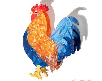 Jumbo Rooster Hair Claw: Sculptural Cellulose Acetate Clip