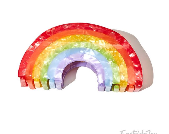 Rainbow Hair Claw: Medium Size, Eco-friendly, Pride colors, Cellulose Acetate Clip, Pride Month