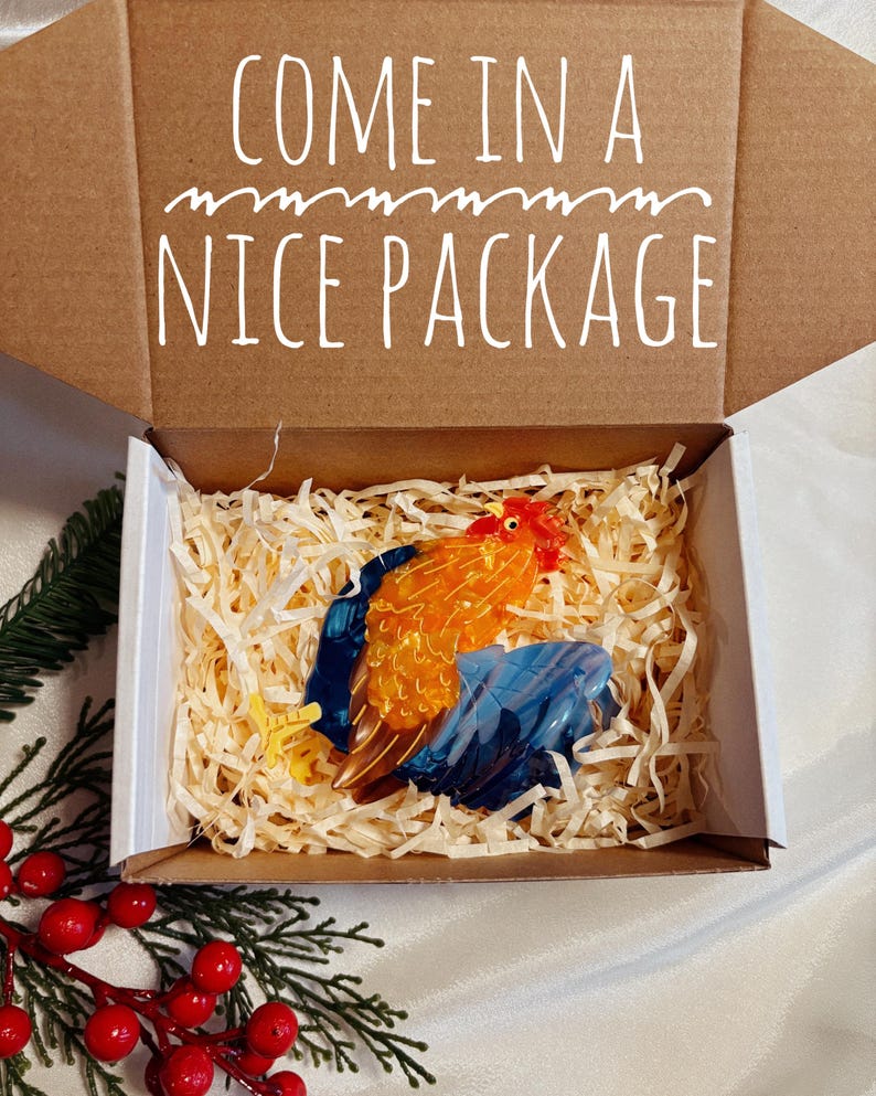 Jumbo Rooster Hair Claw: Sculptural Cellulose Acetate Clip image 3