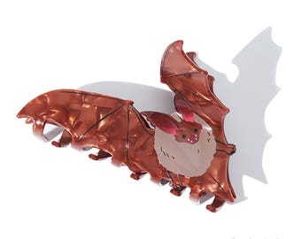 Jumbo Bat Hair Claw: Gothic Style Cellulose Acetate Hair Clip