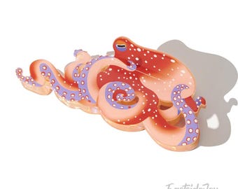 Jumbo Octopus Hair Claw Clip – Novelty Resin Clamp for Thick Hair
