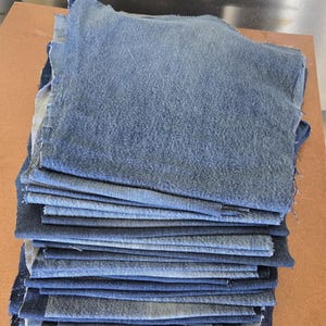 20 Upcycled Blue Jean Legs, Denim pieces , denim fabric, jean quilt, Jeans cutouts, salvaged blue jeans, Scraped jeans,patchwork material