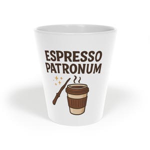 Espresso Patronum Latte-mugg - Magisk kaffekopp för trollkarlar, present till kaffeälskare, unik köksinredning, kontorsmugg, Harry Potter-mugg
